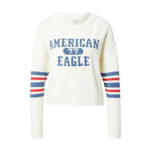 American Eagle Svetr  krémová / kouřově modrá / červená