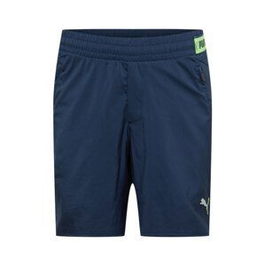 PUMA Sportovní kalhoty  tmavě modrá / svítivě zelená / světle šedá