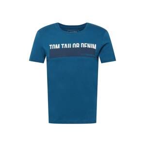 TOM TAILOR DENIM Tričko  pastelová modrá / bílá