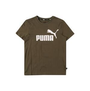 PUMA Funkční tričko  olivová / bílá