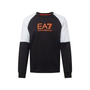 EA7 Emporio Armani Sportovní mikina 'PJANZ'  černá / bílá / oranžová