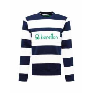 UNITED COLORS OF BENETTON Sweatshirt  námořnická modř / bílá / zelená