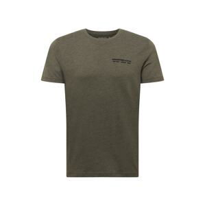 Abercrombie & Fitch Tričko  khaki / černá