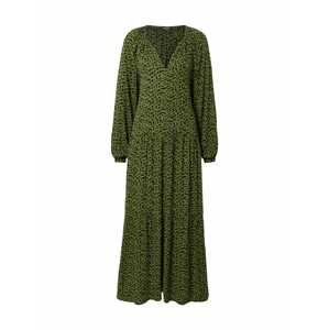 SOAKED IN LUXURY Košilové šaty 'Zaya'  zelená / tmavě zelená / černá