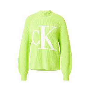 Calvin Klein Jeans Svetr  kiwi / bílá