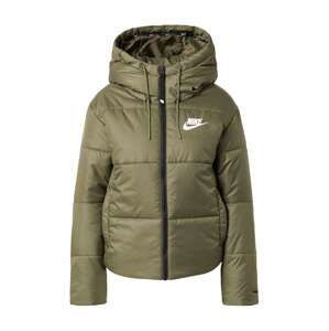 Nike Sportswear Přechodná bunda  khaki / bílá