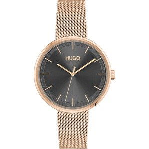 HUGO Analogové hodinky  růžově zlatá / černá