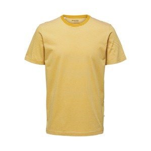 SELECTED HOMME Tričko 'Norman'  bílá / zlatě žlutá