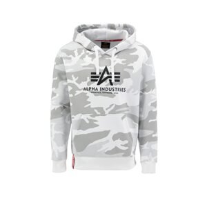 ALPHA INDUSTRIES Mikina  světle šedá / červená / černá / bílá