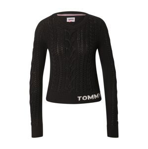 Tommy Jeans Svetr  černá / bílá