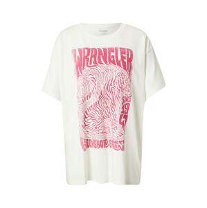 WRANGLER Oversized tričko  offwhite / pink