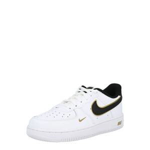 Nike Sportswear Tenisky 'Force 1'  bílá / černá / zlatá