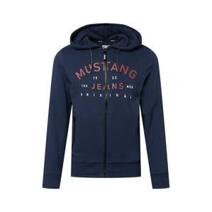 MUSTANG Sweatjacke 'Brian'  marine modrá / vínově červená / bílá