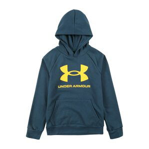 UNDER ARMOUR Sportovní mikina 'RIVAL'  marine modrá / žlutá