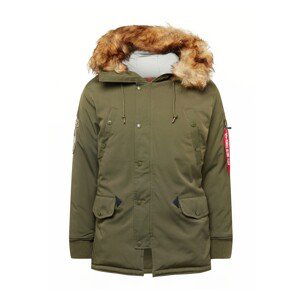 ALPHA INDUSTRIES Zimní bunda 'Arctic Discoverer'  světlemodrá / khaki / červená / bílá