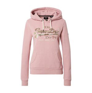 Superdry Mikina  pink / zlatá / krémová