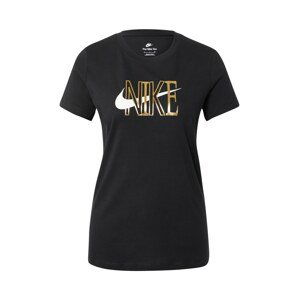 Nike Sportswear Tričko  černá / bílá / zlatá