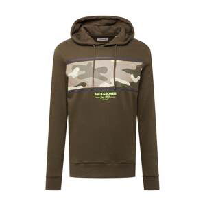 JACK & JONES Mikina 'SOLDIER'  šedá / khaki / limetková / olivová