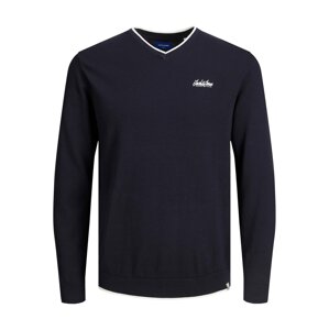 JACK & JONES Svetr 'Tons'  námořnická modř / bílá