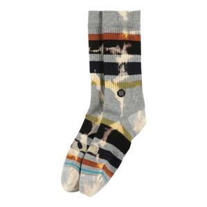 Stance Sportovní ponožky 'Brong'  šedý melír / černá / rezavě hnědá / pastelově žlutá / tyrkysová