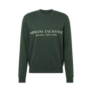 ARMANI EXCHANGE Mikina  tmavě zelená / bílá