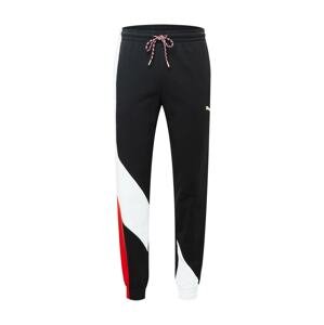 PUMA Sportovní kalhoty  černá / bílá / červená / zlatá
