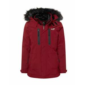 HOLLISTER Zimní parka  burgundská červeň / černá