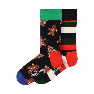 Happy Socks Ponožky 'Gingerbreat Cookies'  černá / hnědá / bílá / červená / zelená