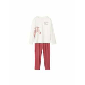 MANGO KIDS Pyžamo 'QUEEN'  offwhite / červená