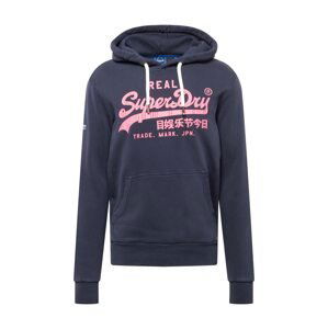 Superdry Mikina  tmavě modrá / růžová