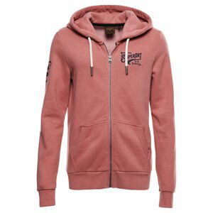 Superdry Mikina s kapucí  černá / starorůžová