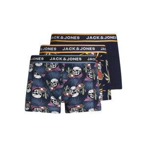 JACK & JONES Boxerky 'Skully'  modrá / noční modrá / žlutá / pink / bílá