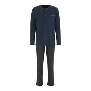 SCHIESSER Pyžamo dlouhé  marine modrá / oranžová