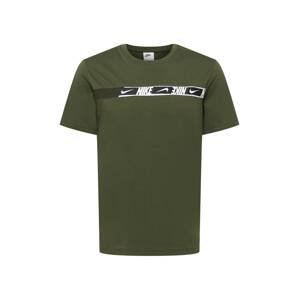 Nike Sportswear Tričko  trávově zelená / černá / bílá