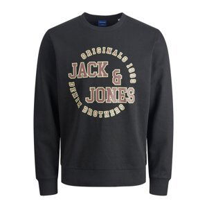 JACK & JONES Mikina 'JORARON'  černá / žlutá / hnědá