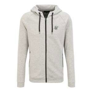 SikSilk Sweatjacke  světle šedá / černá