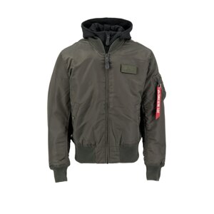 ALPHA INDUSTRIES Přechodná bunda 'MA-1 D-Tec'  zelená / červená / černá / bílá