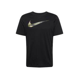 NIKE Funkční tričko  černá / khaki / béžová