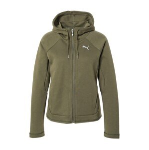 PUMA Sportovní mikina s kapucí  khaki / šedá