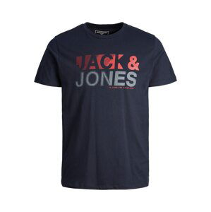 JACK & JONES Tričko 'Floki'  námořnická modř / světle červená / šedá