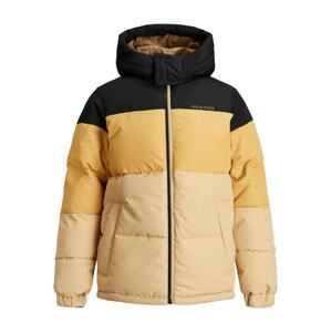 Jack & Jones Junior Zimní bunda 'Zack'  žlutá / cappuccino / černá