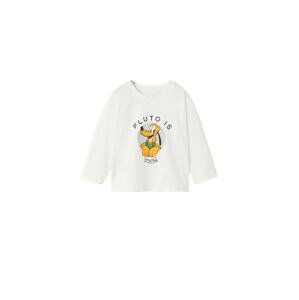 MANGO KIDS Tričko 'DOG'  offwhite / hnědá / černá