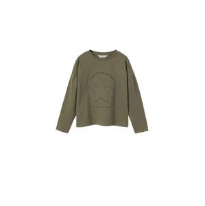 MANGO KIDS Tričko  khaki / jedle