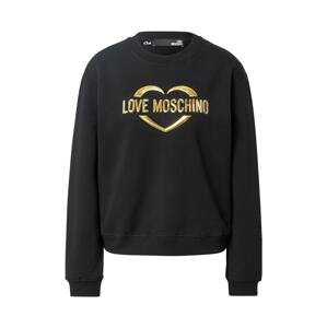 Love Moschino Mikina  černá / zlatá