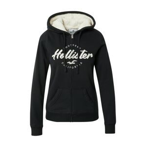 HOLLISTER Sweatjacke  černá / bílá