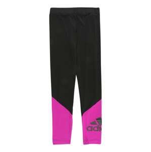 ADIDAS PERFORMANCE Sportovní kalhoty  černá / svítivě růžová