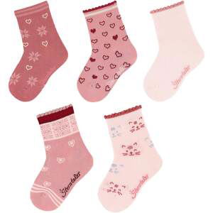 STERNTALER Ponožky  pink / světle růžová / růžový melír / bílá