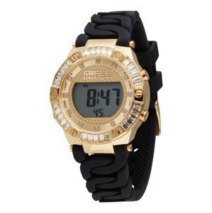 GUESS Digitální hodinky  černá / zlatá