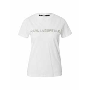 Karl Lagerfeld Tričko 'Kandy Krush'  bílá / stříbrná