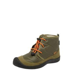 KEEN Kozačky 'Houser II'  khaki / tmavě zelená / oranžová